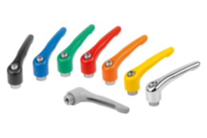 Clamping levers, die-cast zinc with internal thread, threaded insert stainless steel - inch