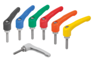 Clamping levers, plastic with external thread threaded insert stainless steel - inch
