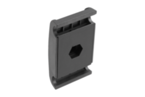 Double clamps, plastic for round lateral guides Double clamps, plastic for round lateral guides